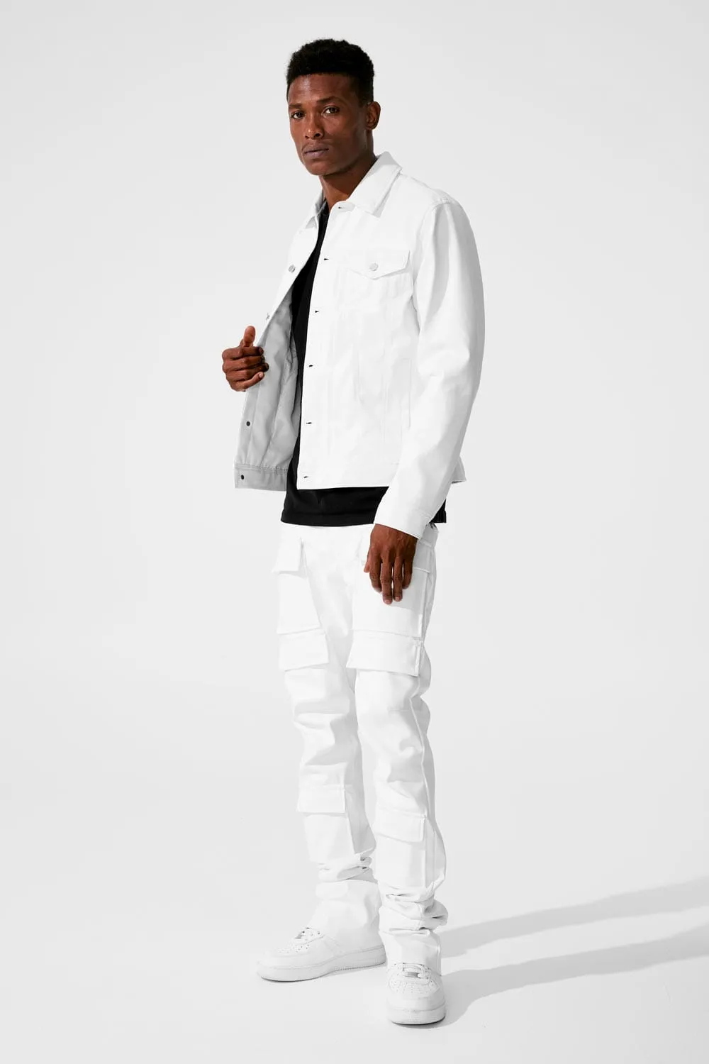 Ross Stacked - Thriller Cargo Pants (White)