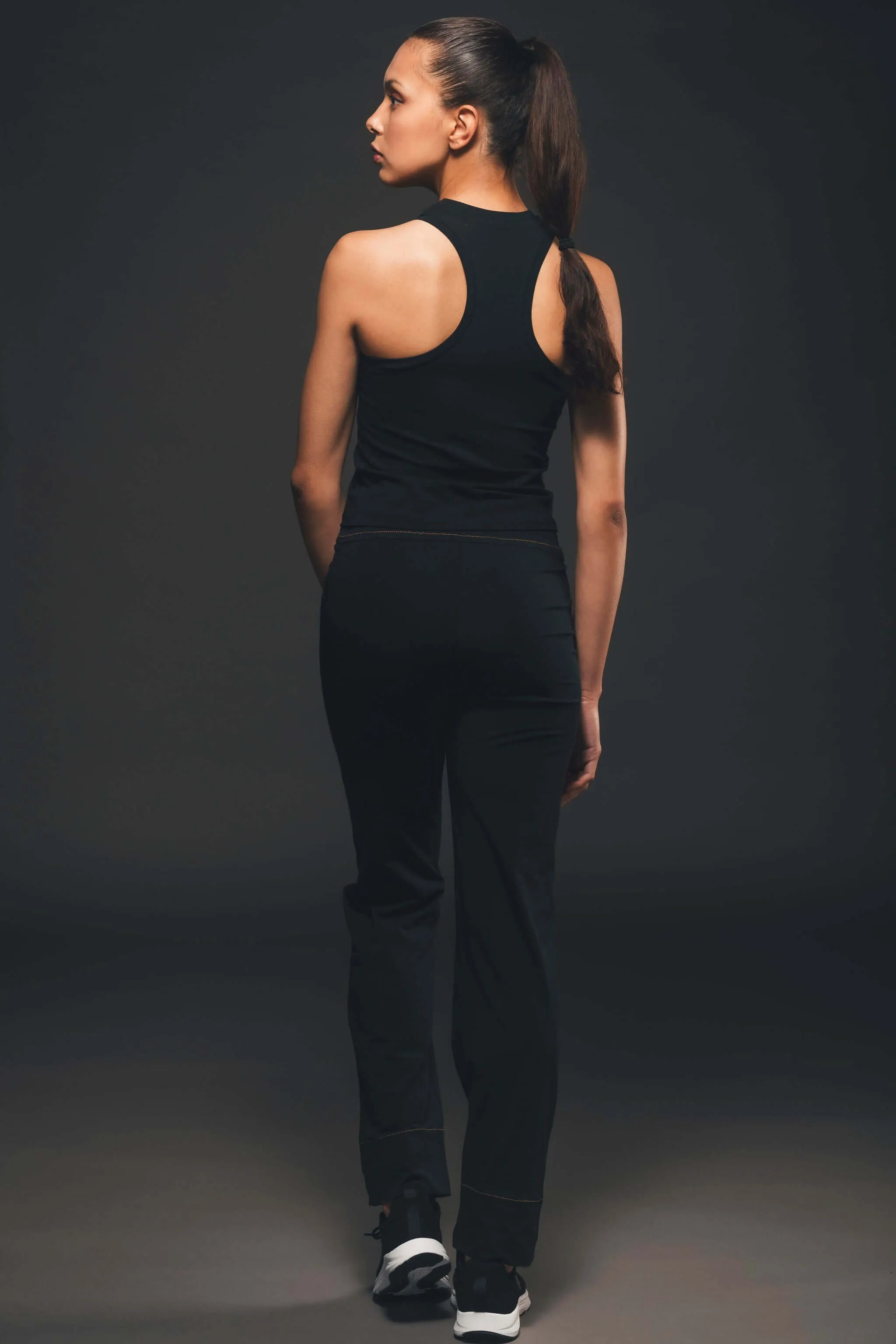 Straight Leg Trousers in Black