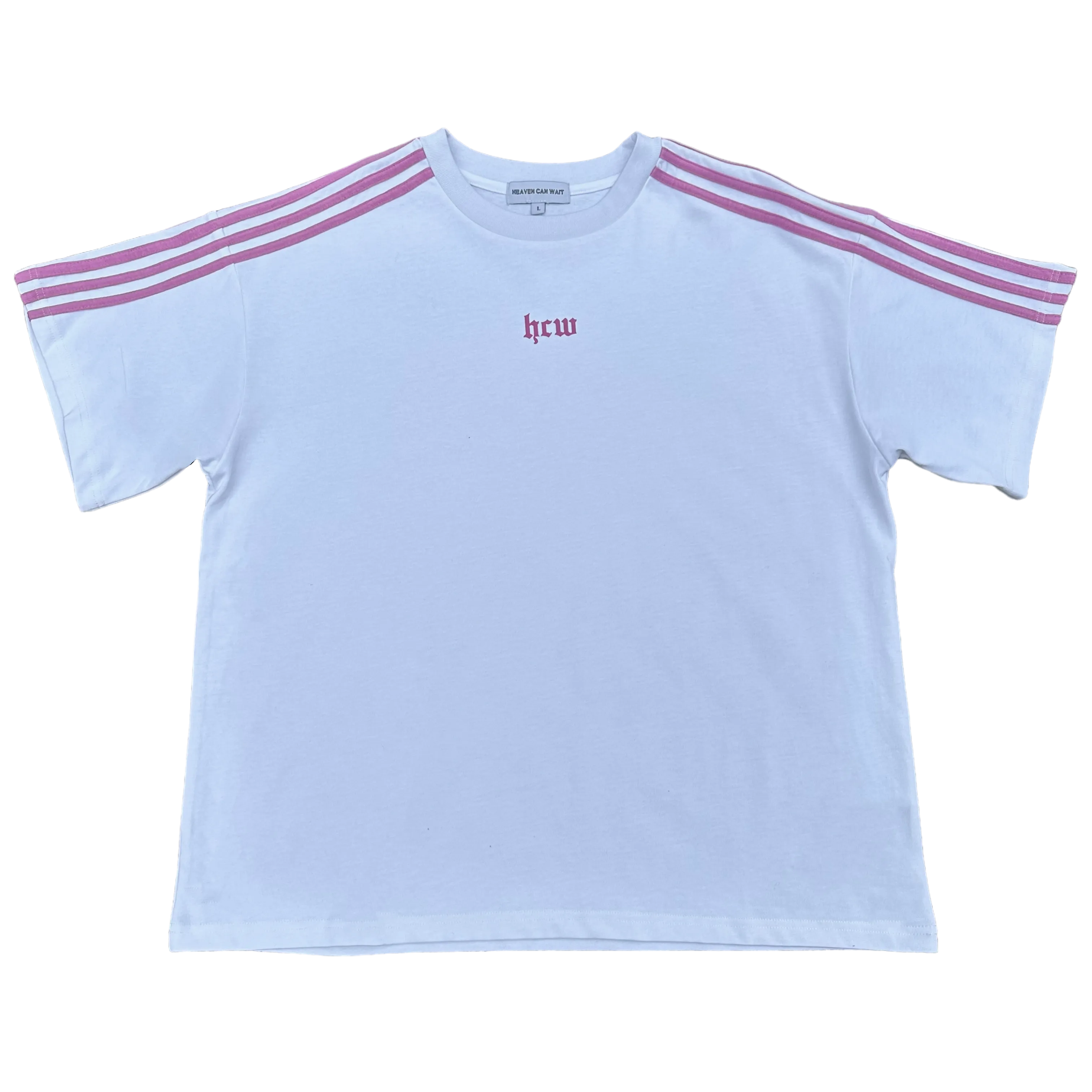 TRACK TEE (WHITE/PINK)