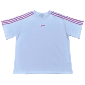 TRACK TEE (WHITE/PINK)