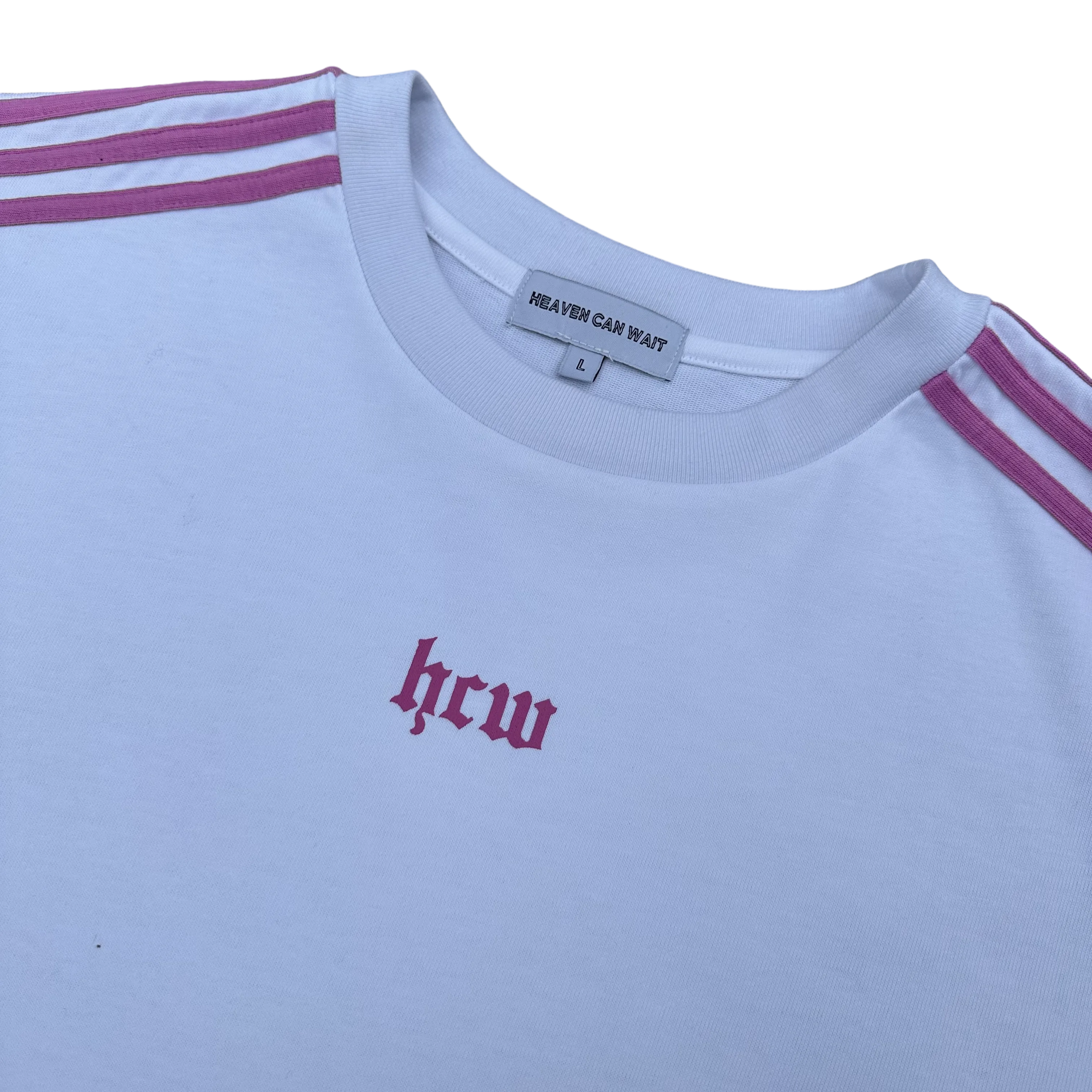 TRACK TEE (WHITE/PINK)