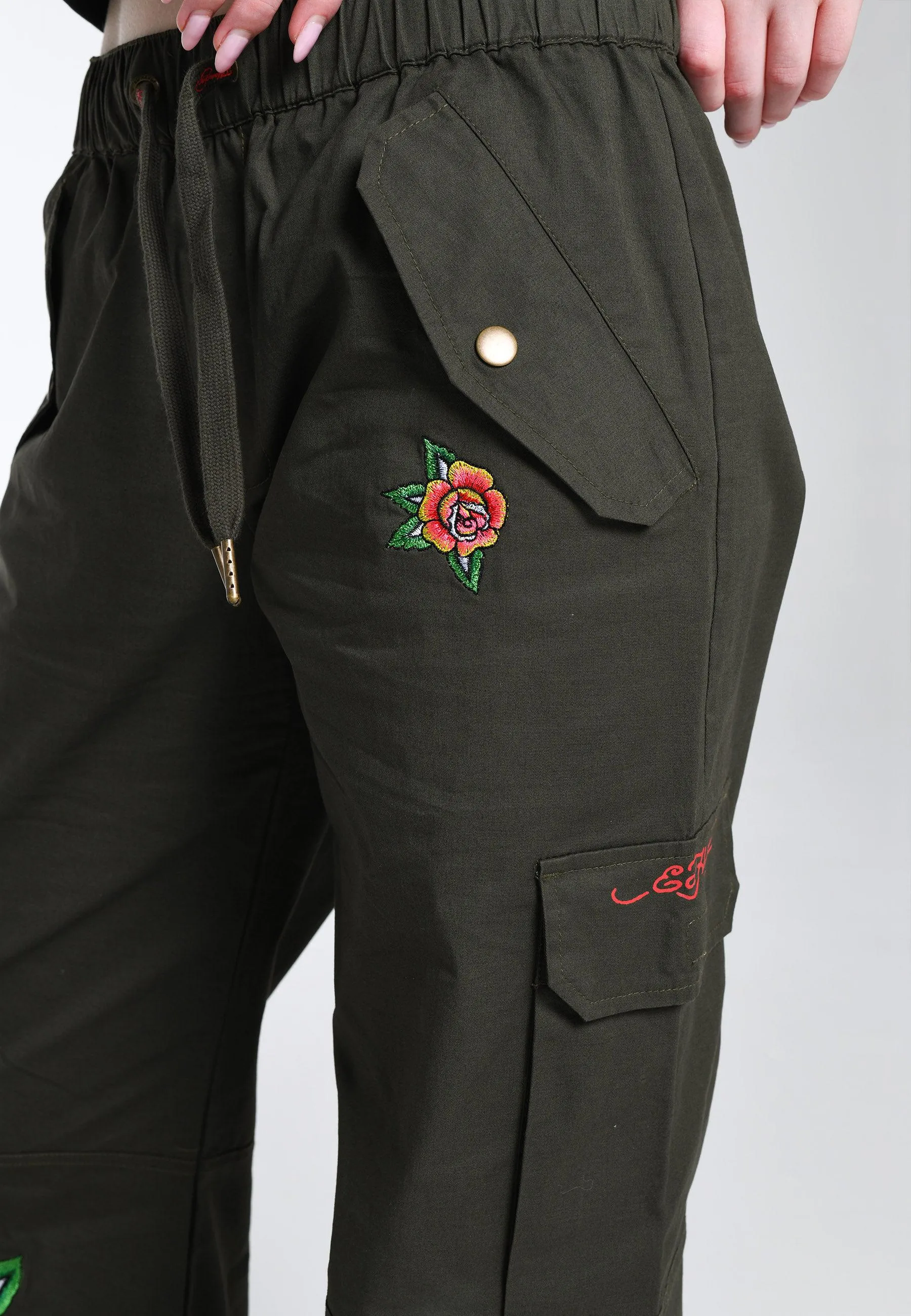 Optimized title: Olive Womens La-Cobra Cargo Trousers