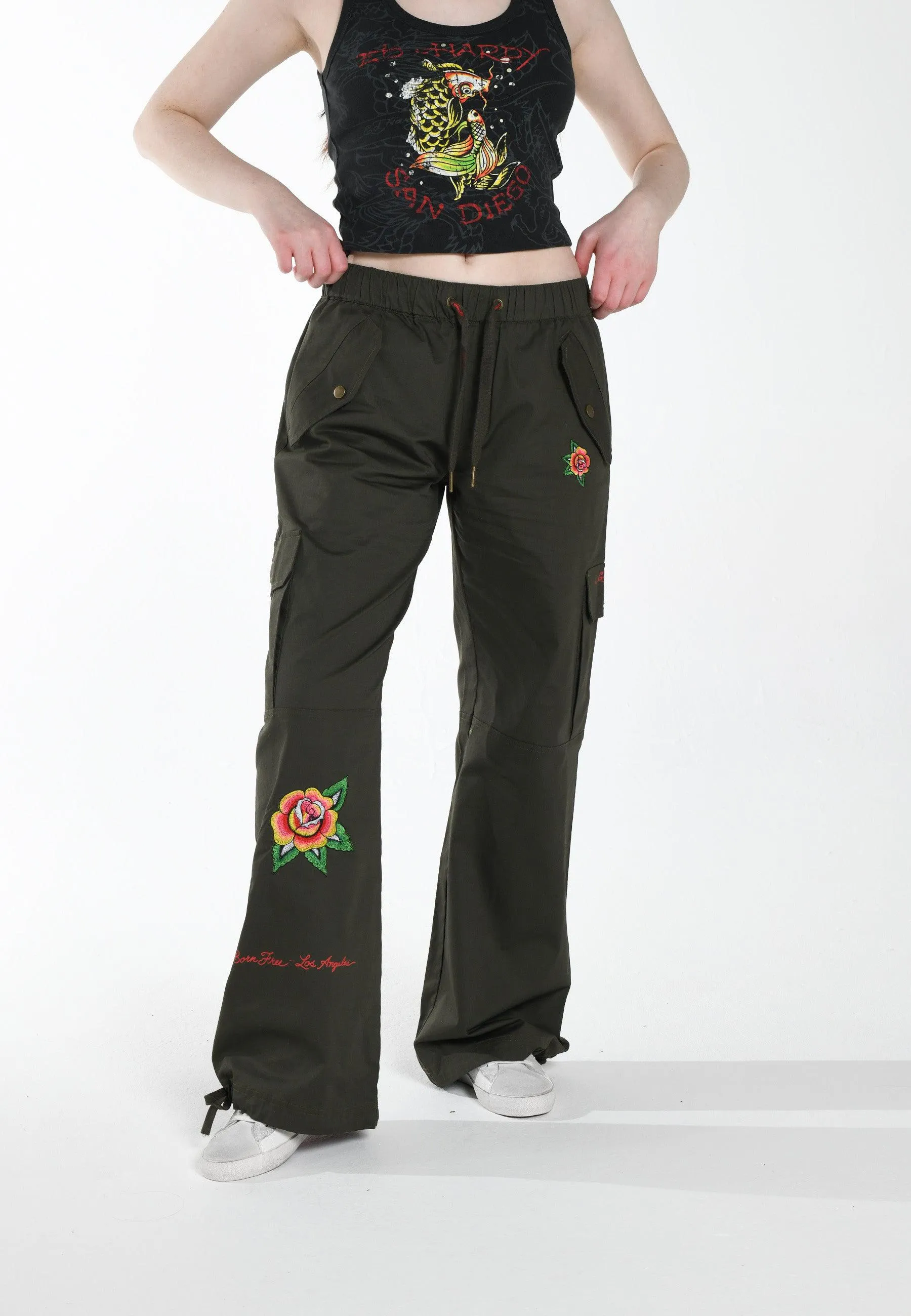 Optimized title: Olive Womens La-Cobra Cargo Trousers